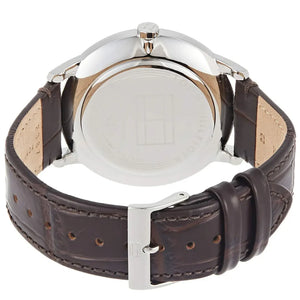 Right side view of Tommy Hilfiger 1710389 showing silver stainless steel case