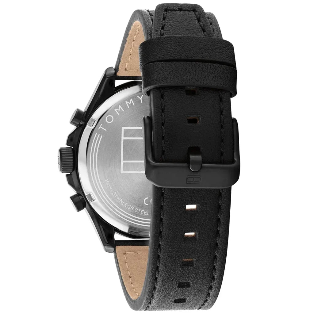 Right side view of Tommy Hilfiger 1792004 showing black ion-plated case and pushers