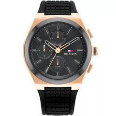 Tommy Hilfiger 1791931 Men's Watch – Gold & Black & Rubber | Original Tommy Hilfiger