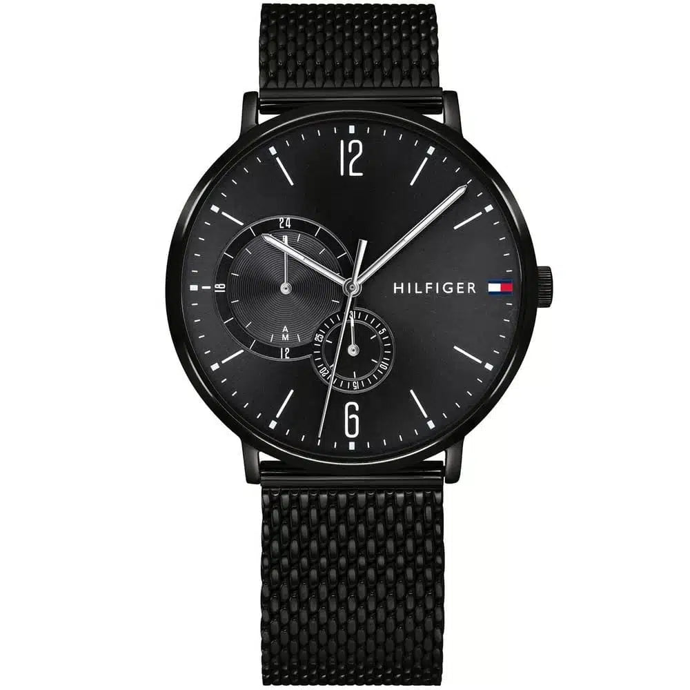 Tommy Hilfiger Cooper 1791507 men's watch all black case and mesh bracelet