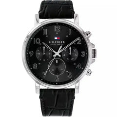 Tommy Hilfiger 1710381 Men's Watch – Silver & Black & Leather | Original Tommy Hilfiger