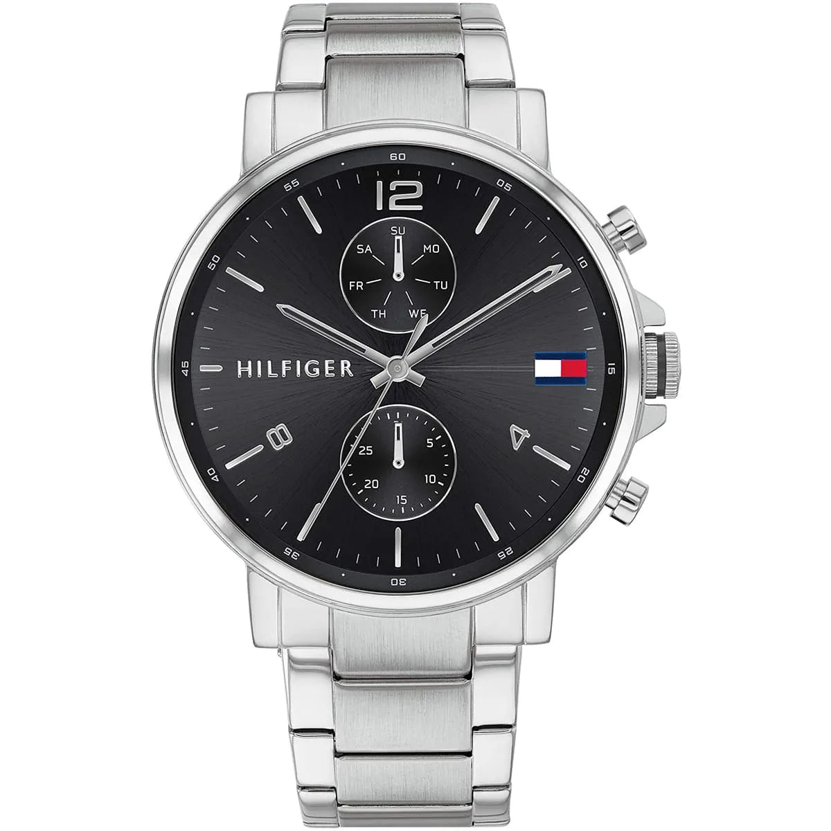 Tommy Hilfiger Daniel 1710413 men's watch silver stainless steel bracelet black dial