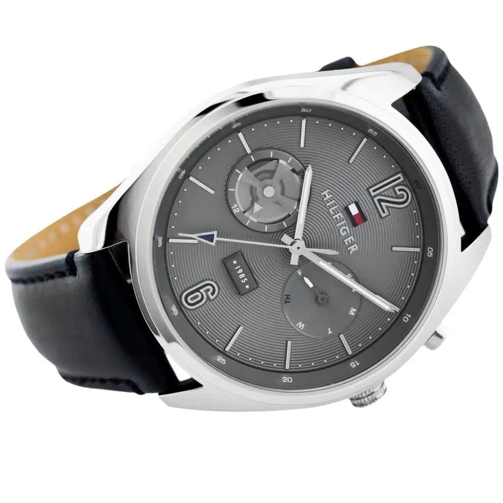 Right side view of Tommy Hilfiger 1791548 showing silver stainless steel case