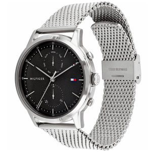 Right side view of Tommy Hilfiger 1710433 showing silver stainless steel case