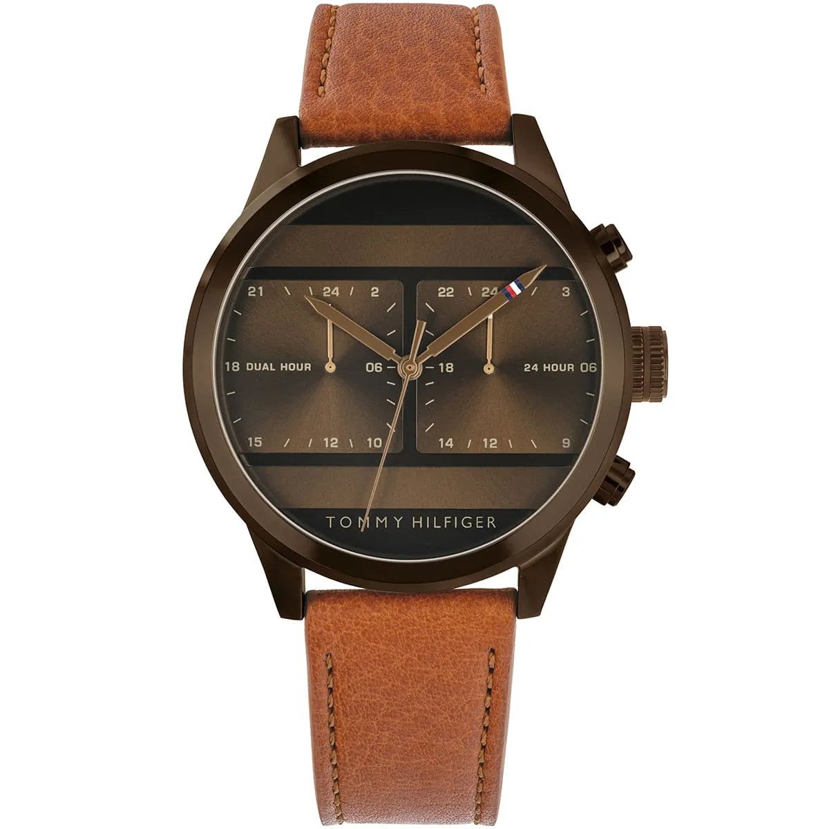 Tommy Hilfiger Icon 1791594 men's watch brown ion-plated case tan leather strap