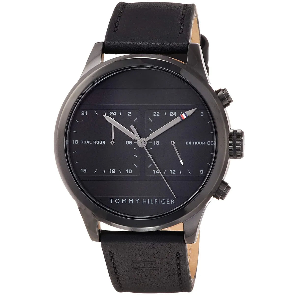 Right side view of Tommy Hilfiger 1791595 showing black ion-plated stainless steel case