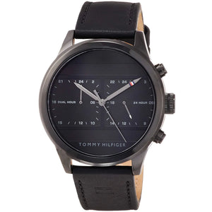 Right side view of Tommy Hilfiger 1791595 showing black ion-plated stainless steel case