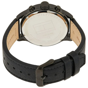 Profile view of Tommy Hilfiger Icon showing slim black case and leather strap