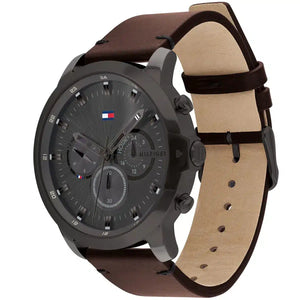 Right side view of Tommy Hilfiger 1791799 showing grey ion-plated stainless steel case