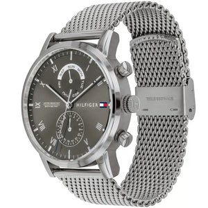 Right side view of Tommy Hilfiger 1710402 showing silver stainless steel case