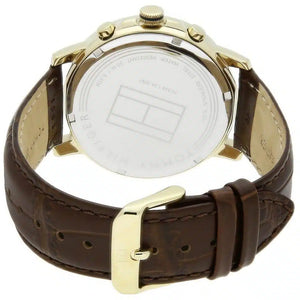 Right side view of Tommy Hilfiger 1791291 showing gold tone stainless steel case