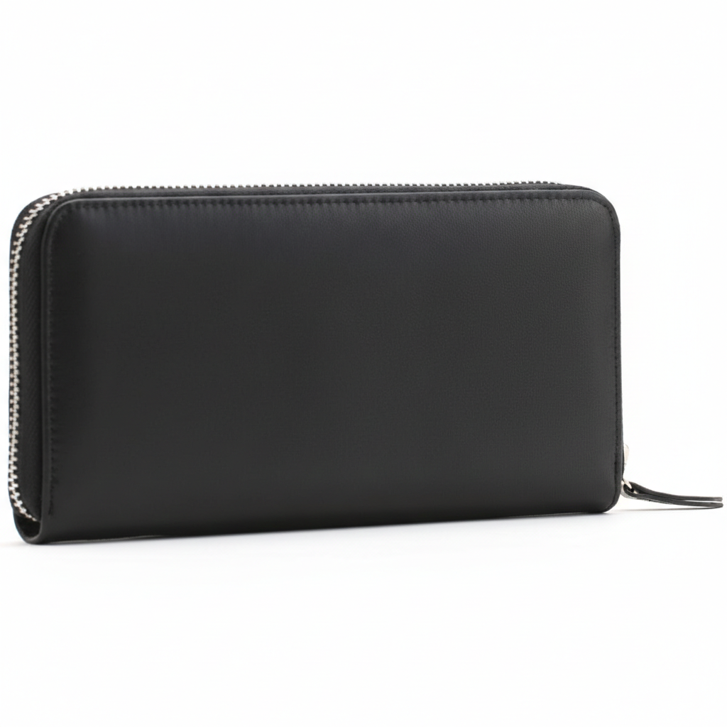 Back view of the Tommy Hilfiger long zip-around wallet showing smooth finish structure.