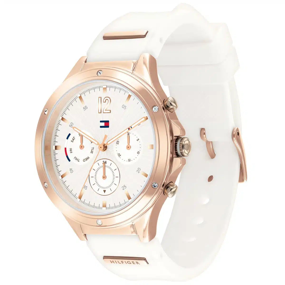 Right side view of Tommy Hilfiger 1782280 showing silver stainless steel case