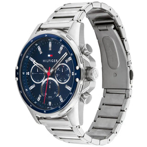 Right side view of Tommy Hilfiger 1791788 showing silver stainless steel case and pushers