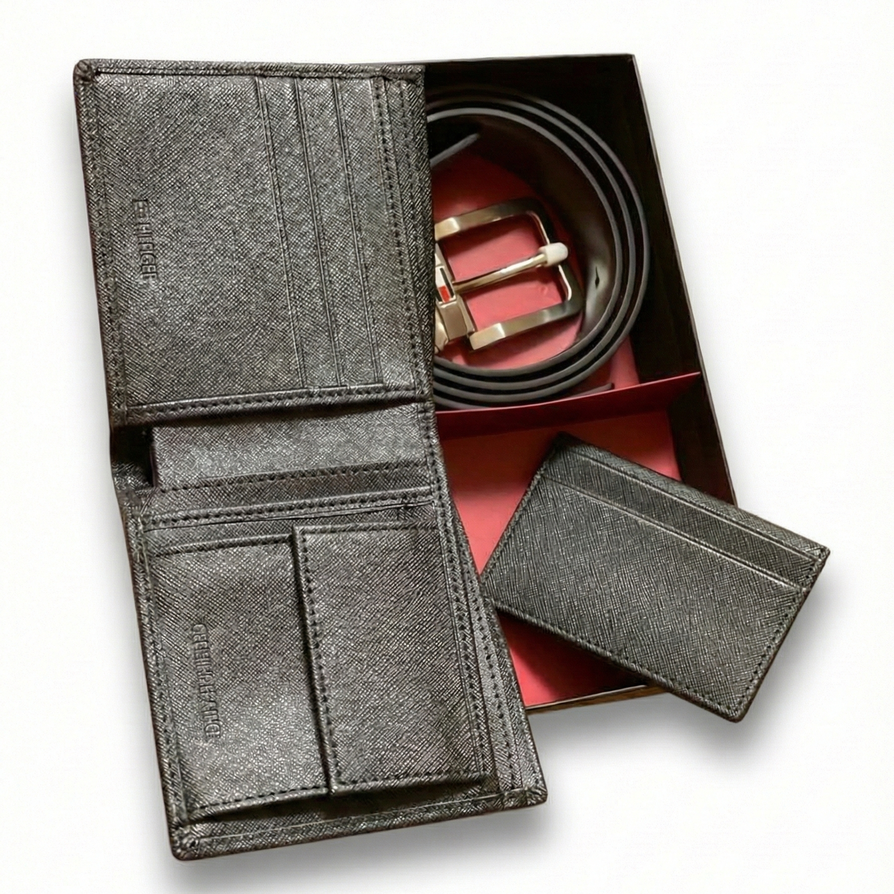 Interior of Tommy Hilfiger Wallet showing Card Slots and Logo