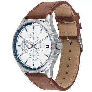Right side view of Tommy Hilfiger 1791614 showing silver stainless steel case
