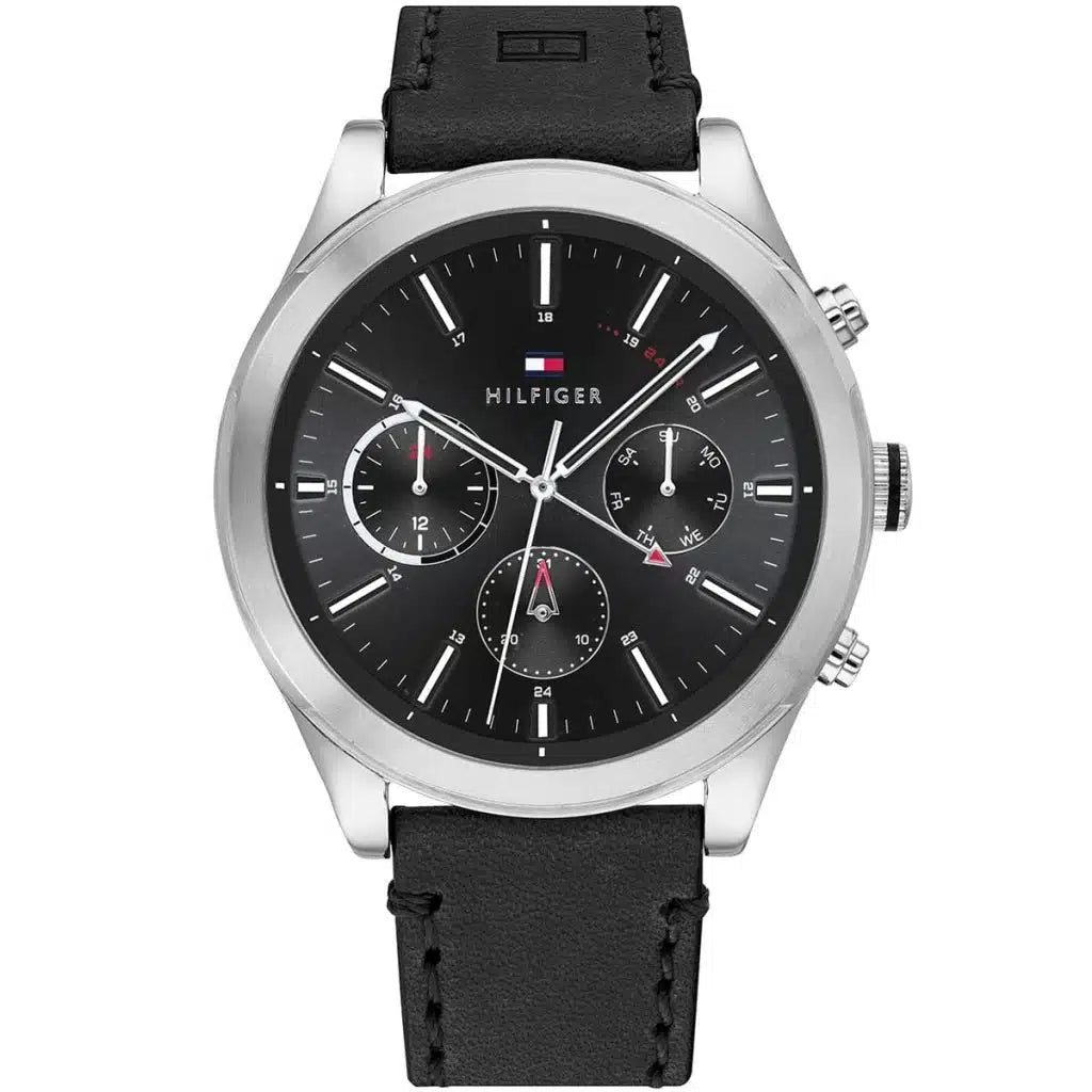 Tommy Hilfiger Shawn 1791740 men's watch silver case and blue rubber strap
