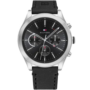 Tommy Hilfiger Shawn 1791740 men's watch silver case and blue rubber strap