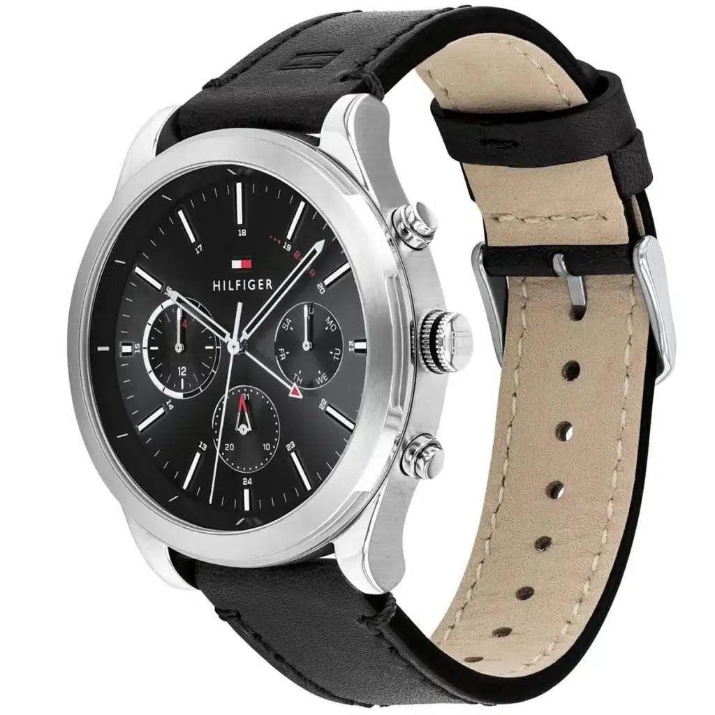 Right side view of Tommy Hilfiger 1791740 showing silver stainless steel case