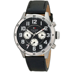 Tommy Hilfiger 1791050 Men's Watch – Silver & Black & Leather | Original Tommy Hilfiger