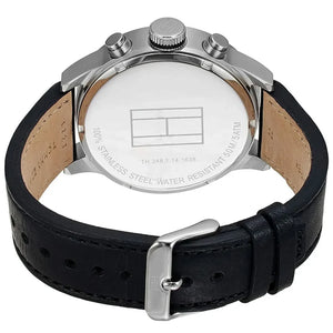 Right side view of Tommy Hilfiger 1791050 showing silver stainless steel case and buttons