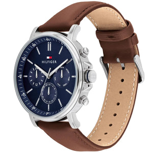 Right side view of Tommy Hilfiger 1710585 showing silver stainless steel case