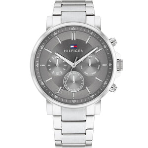 Tommy Hilfiger Tyson 1710604 men's watch silver stainless steel bracelet dark grey dial
