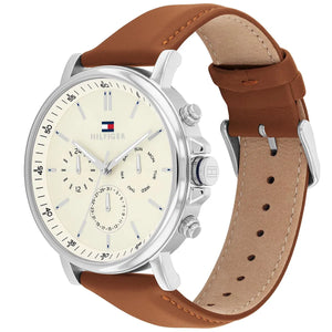 Right side view of Tommy Hilfiger 1792143 showing silver stainless steel case