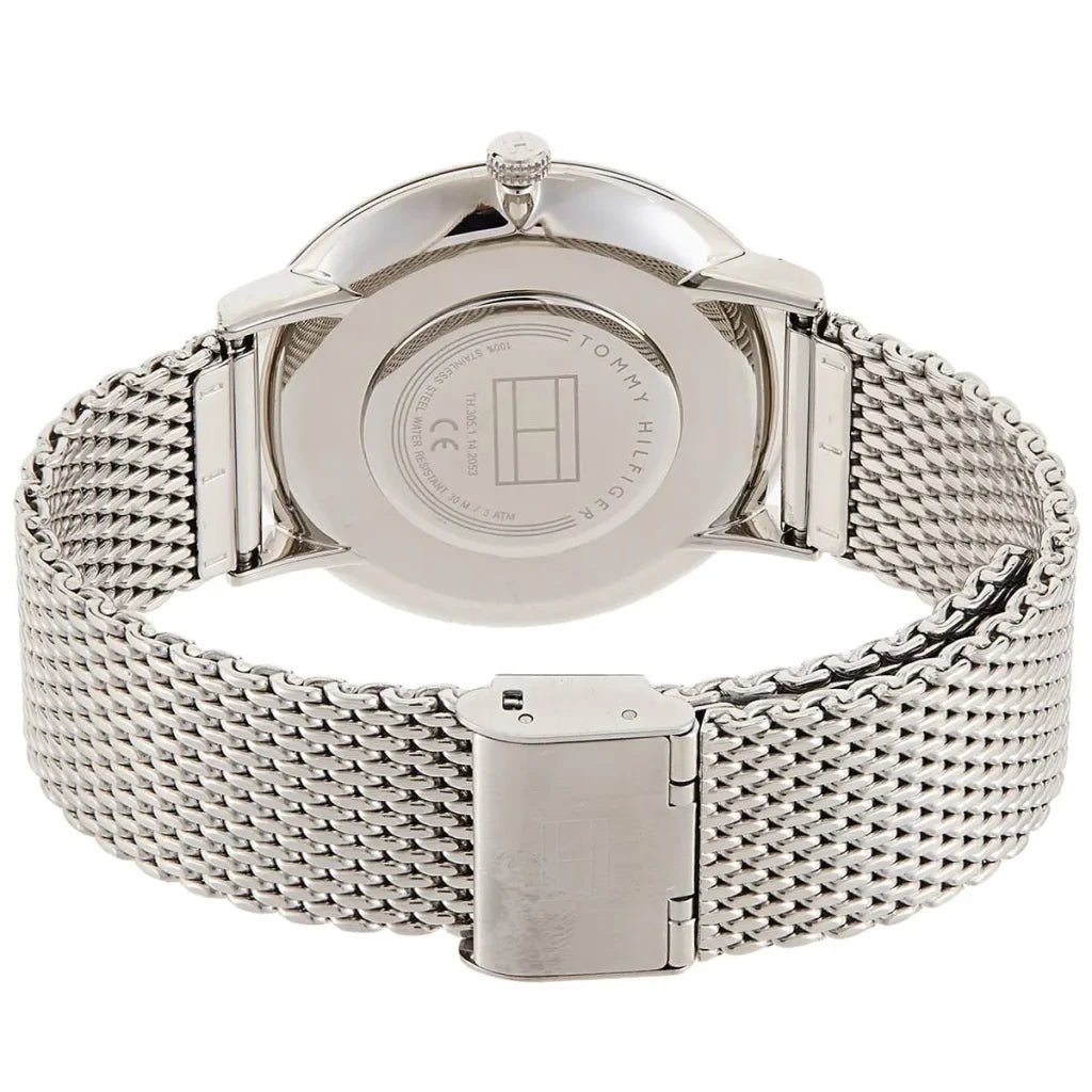 Profile view of Tommy Hilfiger Ultra Slim showing minimal thickness and mesh bracelet