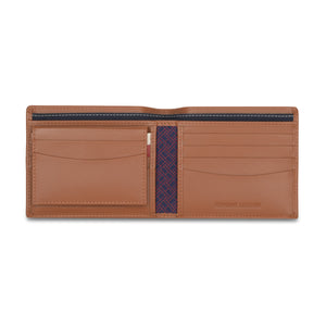 Interior view of Tommy Hilfiger Tan Wallet showing multiple card slots and bill compartment