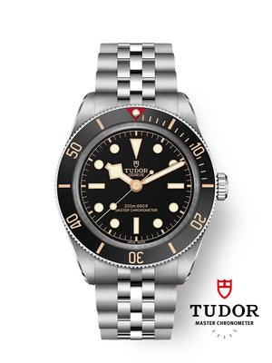 Tudor Black Bay 58 M7939A1A0NU-0001 men's automatic dive watch, 39mm stainless steel case, black dial, steel bracelet – front view