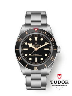 Tudor Black Bay 58 M7939A1A0NU-0002 men's automatic dive watch, 39mm stainless steel case, black dial with gilt markers, steel bracelet – front view