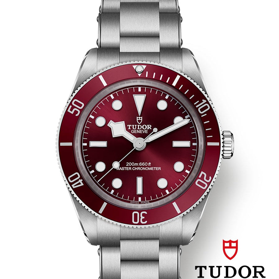 Tudor Black Bay 58 M7939A1A0RU-0002 men's automatic dive watch, 39mm stainless steel case, burgundy dial, steel bracelet – full front view