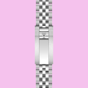 Tudor Black Bay Chrono M79360N-0019 men's chronograph watch, 41mm stainless steel case, pink dial, steel bracelet – bracelet clasp view