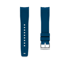 Tudor Black Bay Chrono men's chronograph watch, 41mm stainless steel case, blue dial, blue rubber strap – rubber strap view