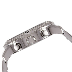 Side view photo of Guess W0774L1 showing case thickness and metal strap
