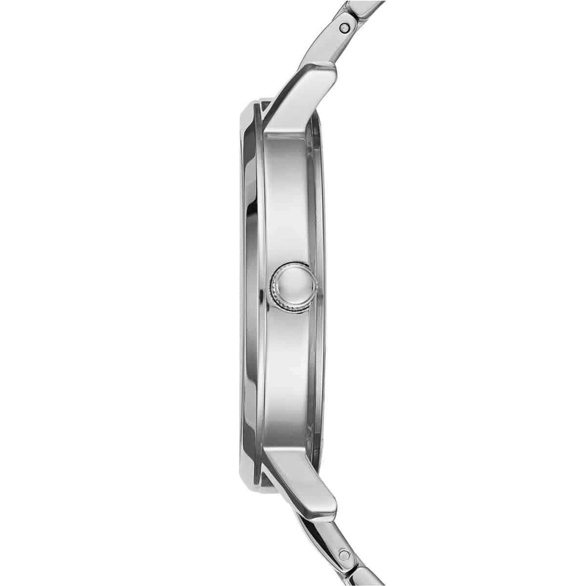 Side profile view showing the slim 9mm case thickness and elegant design of the Guess W0933L1