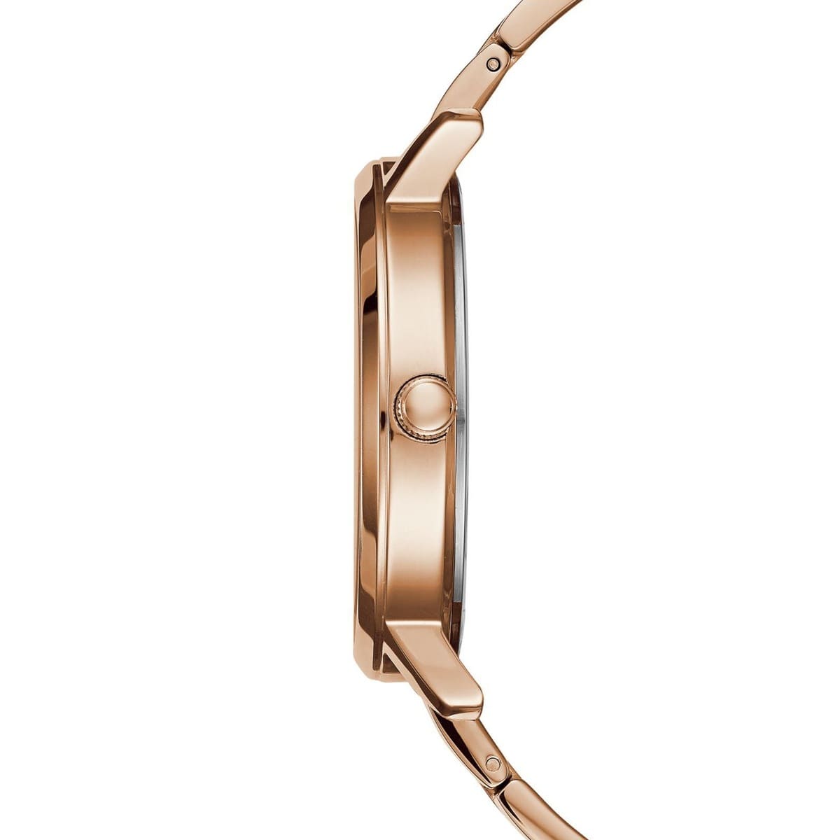Side profile view showing the slim 9mm case thickness and elegant design of the Guess W0933L3