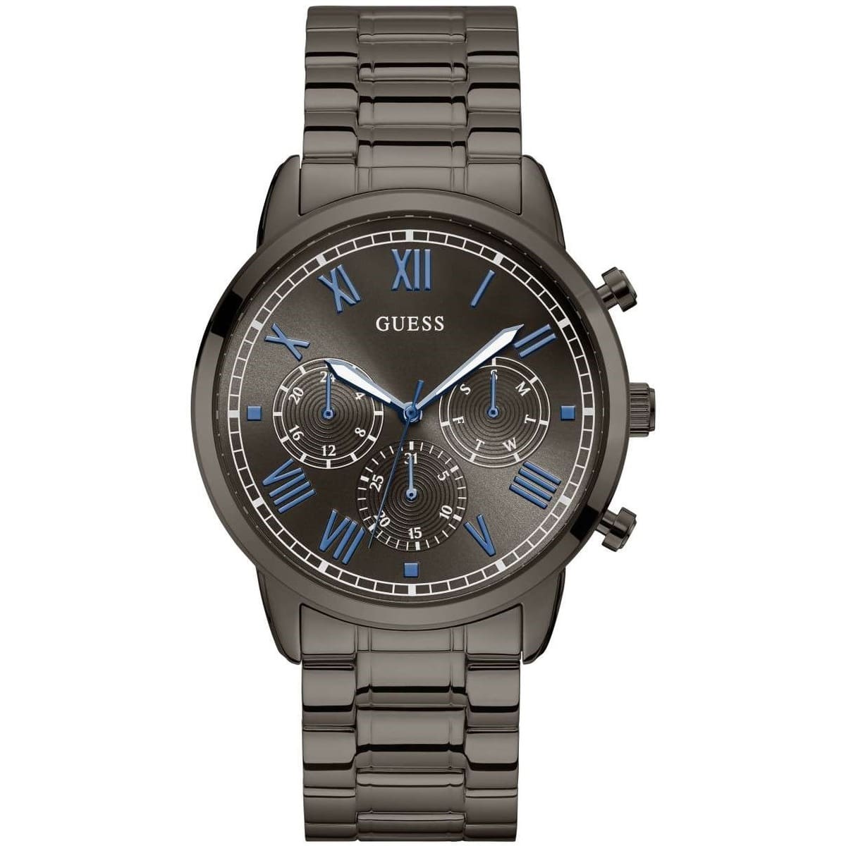 Guess Hendrix W1309G3 men's watch with full gunmetal grey finish and stainless steel link bracelet