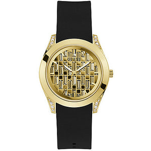 Guess Clarity GW0109L1 Women's watch - champagne dial black silicone strap